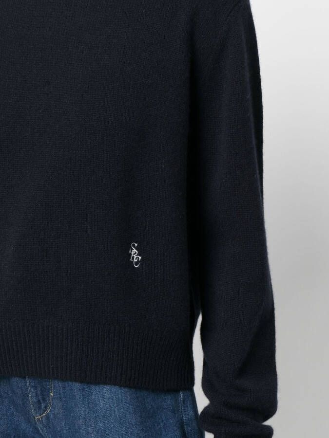 Sporty & Rich Trui met geborduurd logo Blauw