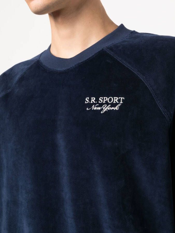 Sporty & Rich Sweater met geborduurd logo Blauw