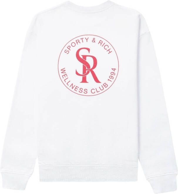Sporty & Rich Sweater met logopatch Wit
