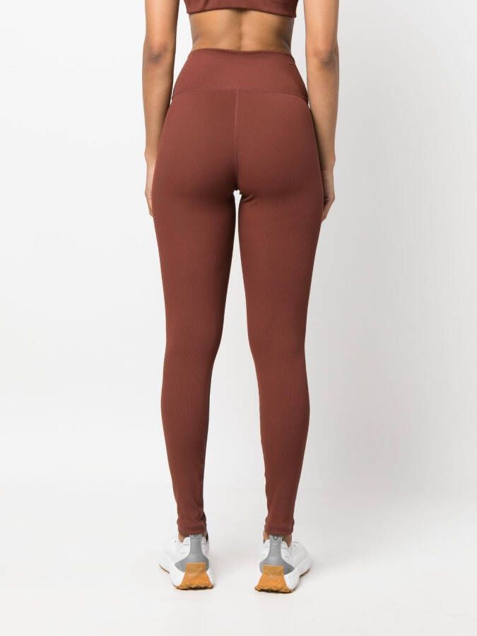 Sporty & Rich Legging met logopatch Bruin