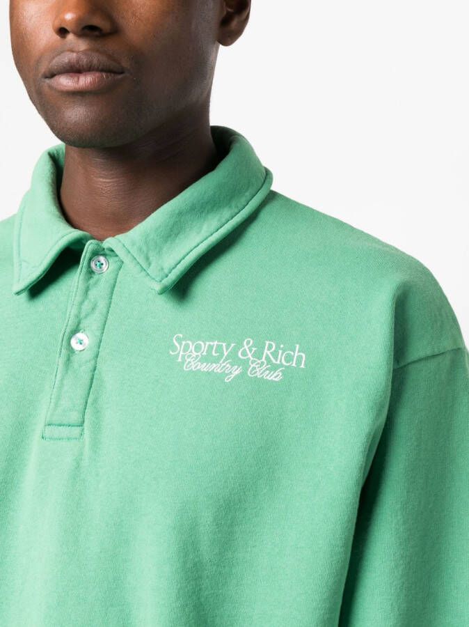 Sporty & Rich Poloshirt met logoprint Groen