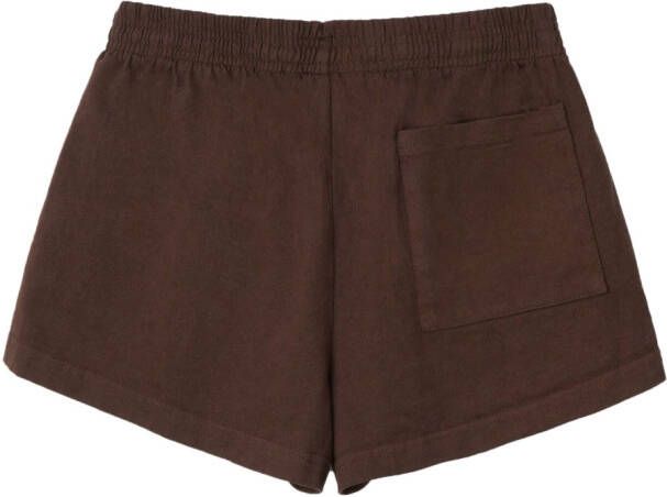 Sporty & Rich Shorts met logoprint CHOCOLATE