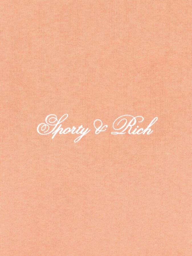 Sporty & Rich Shorts met logoprint Oranje