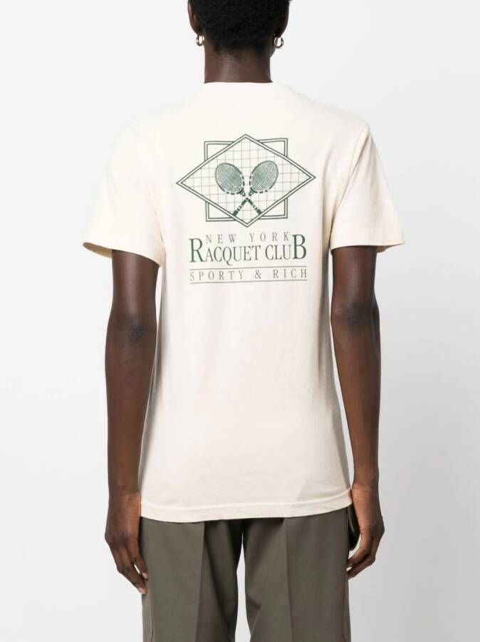 Sporty & Rich T-shirt met logoprint Beige