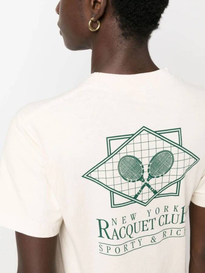 Sporty & Rich T-shirt met logoprint Beige