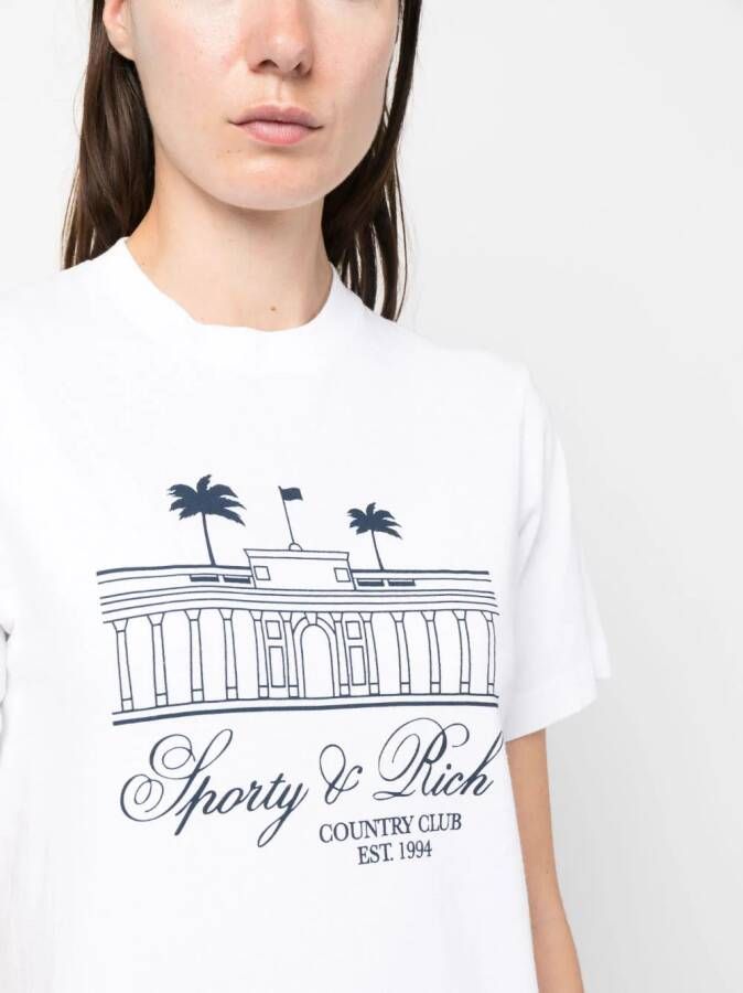 Sporty & Rich T-shirt met logoprint Wit
