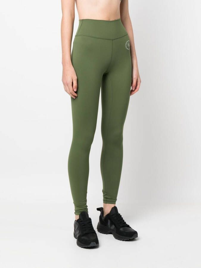 Sporty & Rich Legging met logoprint Groen