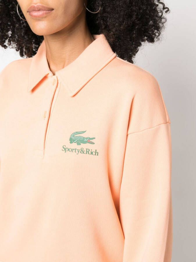 Sporty & Rich Poloshirt met logoprint Oranje