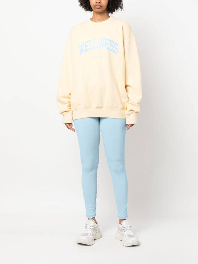 Sporty & Rich Legging met logopatch Blauw