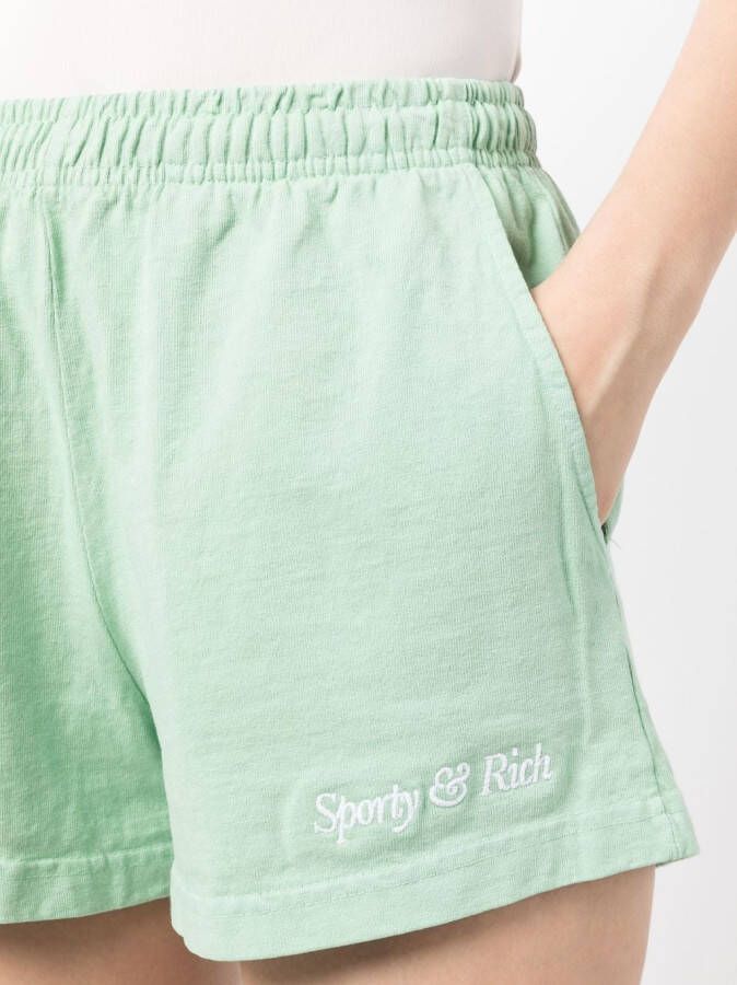 Sporty & Rich Shorts met geborduurd logo Groen