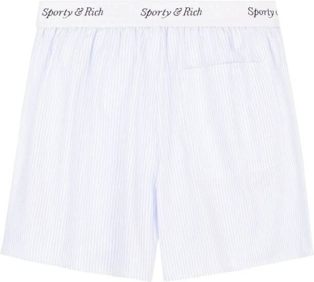 Sporty & Rich Shorts met logo tailleband Blauw