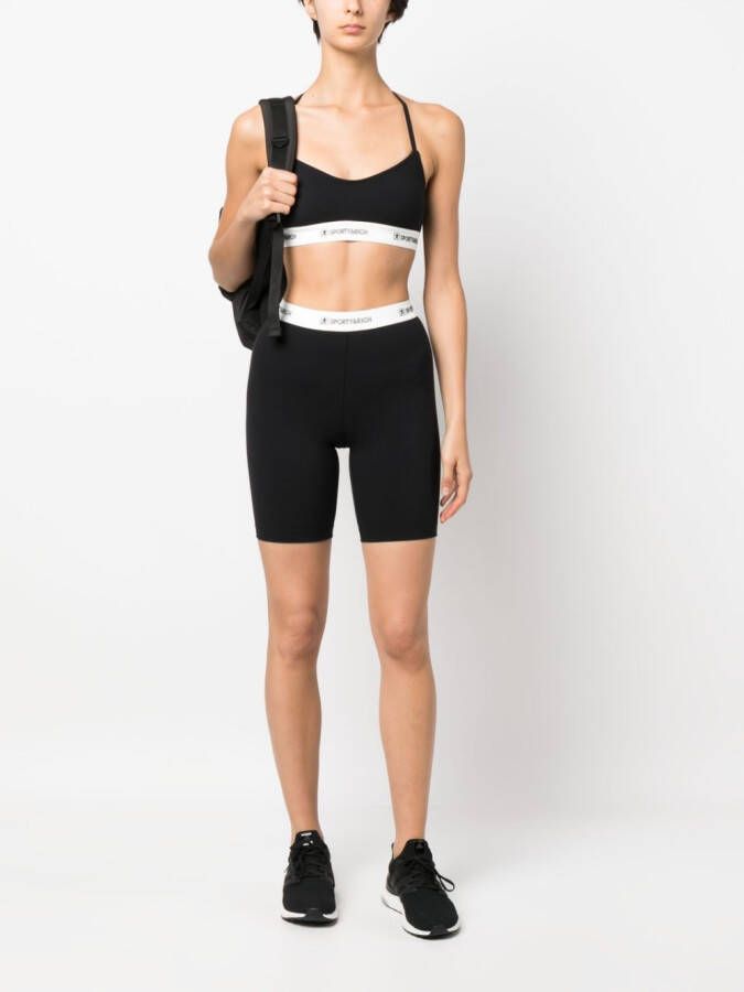 Sporty & Rich Shorts met logoband Zwart