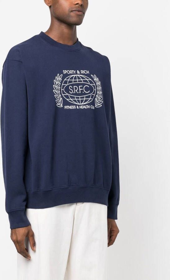 Sporty & Rich Katoenen sweater met print Blauw