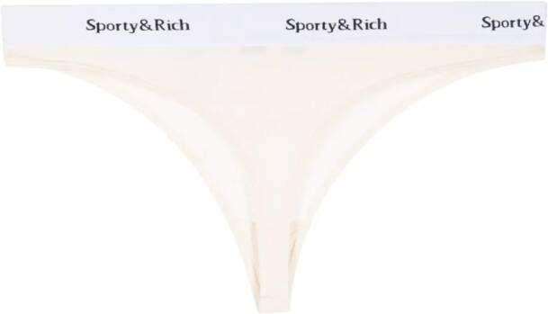 Sporty & Rich String met logoband Beige