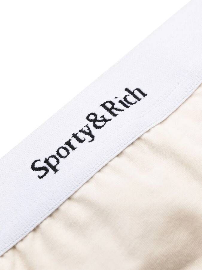 Sporty & Rich String met logoband Beige