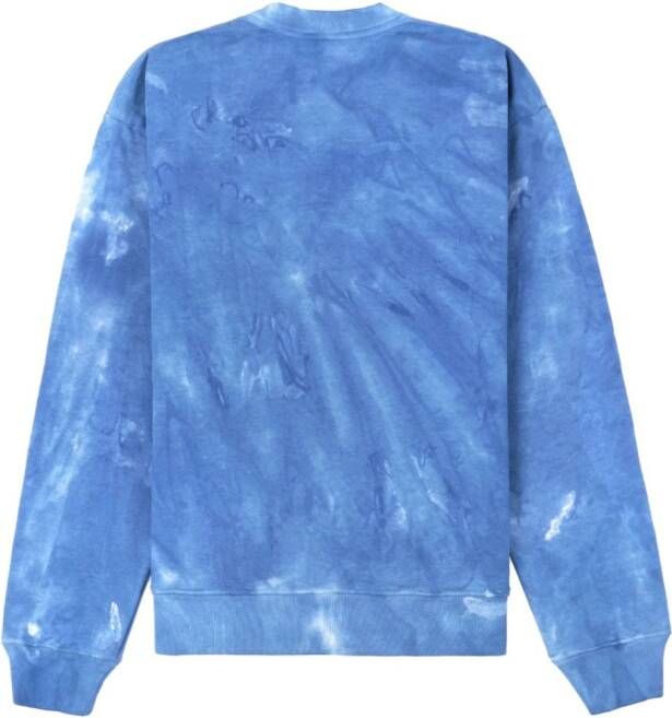 Sporty & Rich Sweater met geborduurd logo en tie-dye Blauw