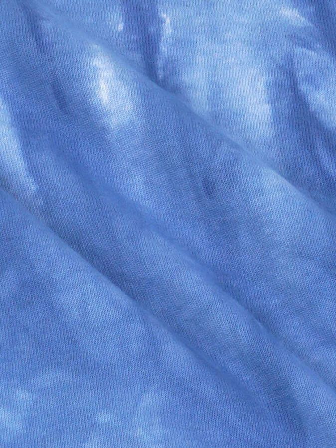 Sporty & Rich Sweater met geborduurd logo en tie-dye Blauw