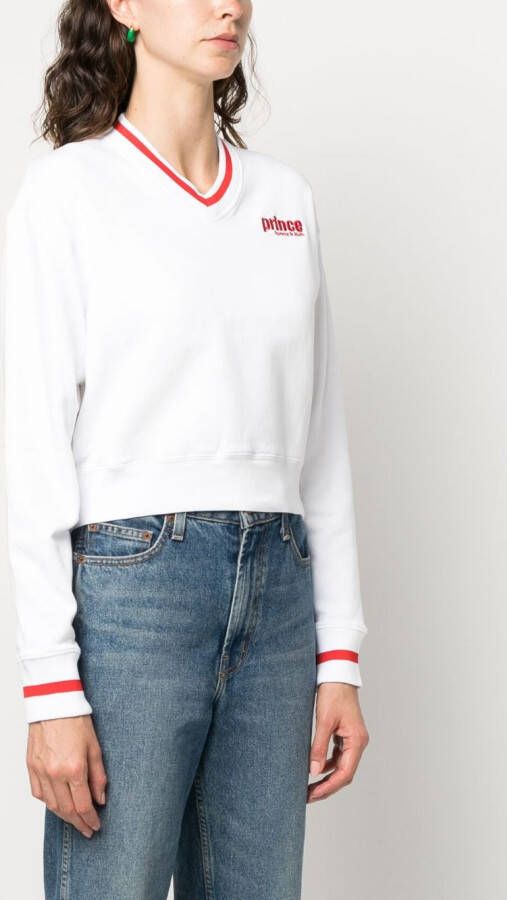 Sporty & Rich Sweater met geborduurd logo Wit