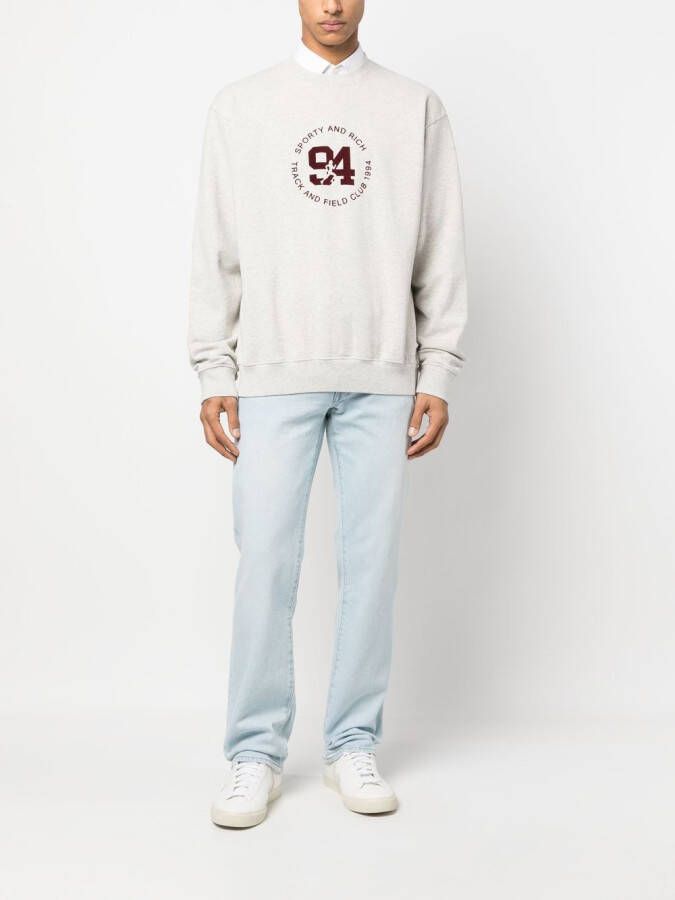 Sporty & Rich Sweater met logoprint Grijs