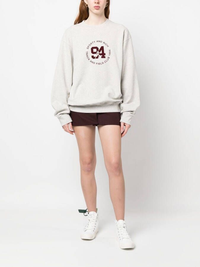 Sporty & Rich Sweater met logoprint Grijs