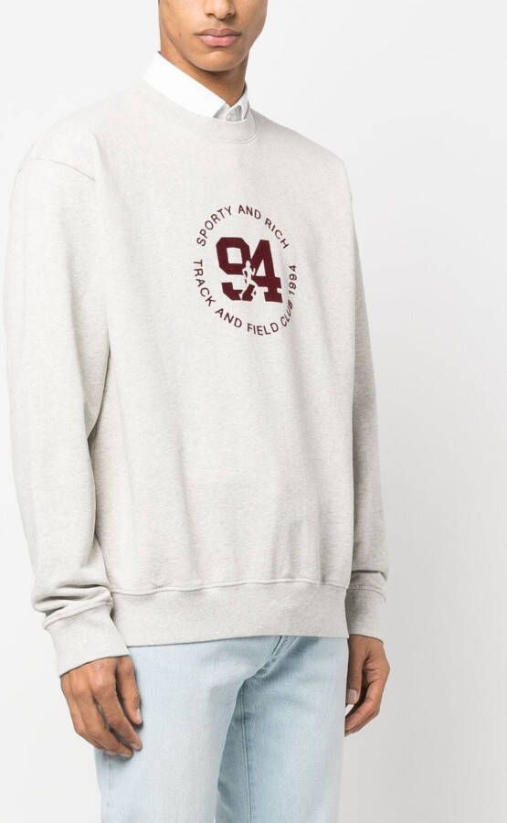 Sporty & Rich Sweater met logoprint Grijs