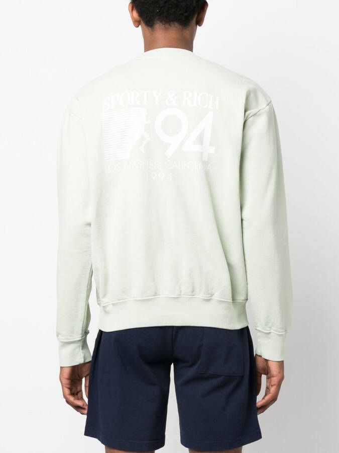 Sporty & Rich Sweater met logoprint Groen