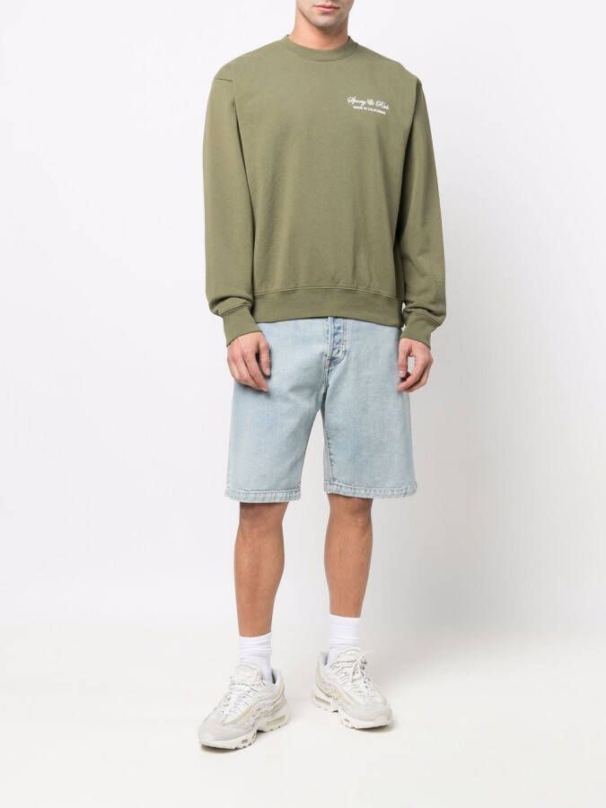 Sporty & Rich Scrips katoenen sweater met logoprint Groen