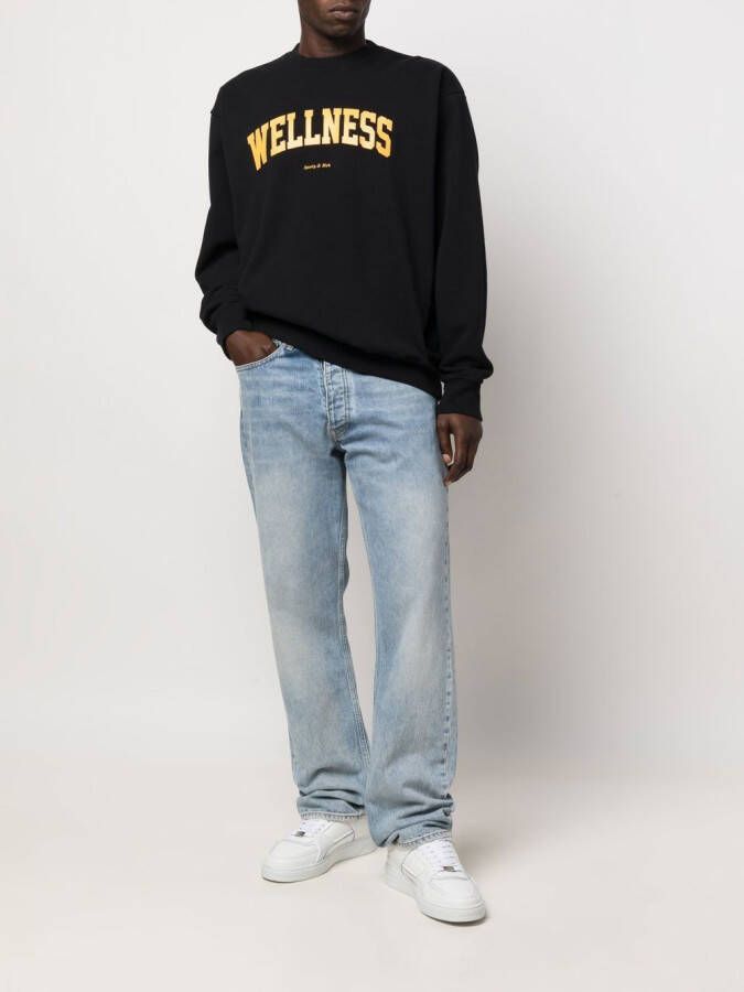 Sporty & Rich Sweater met logoprint Zwart