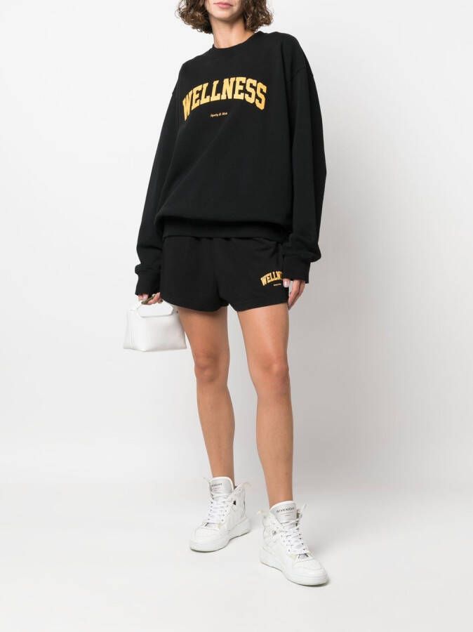 Sporty & Rich Sweater met logoprint Zwart