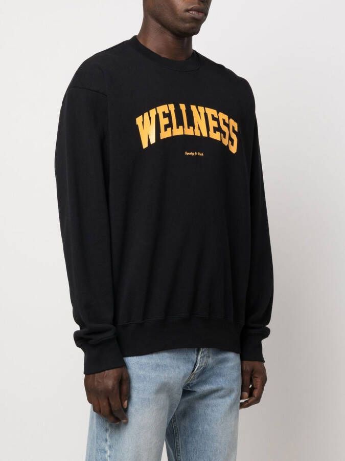 Sporty & Rich Sweater met logoprint Zwart