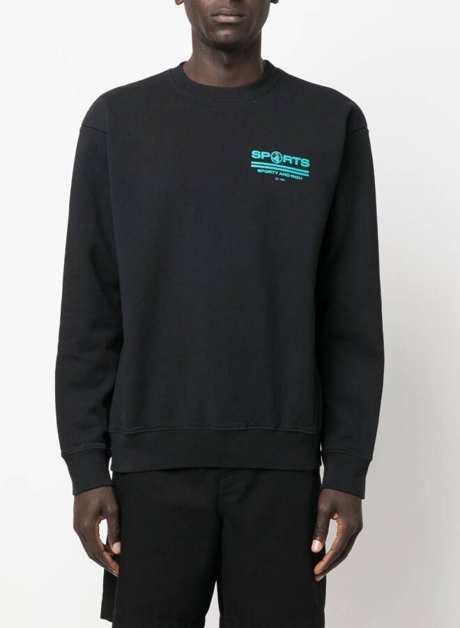 Sporty & Rich Sweater met logoprint Zwart