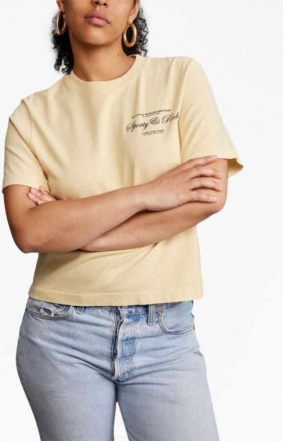 Sporty & Rich T-shirt met logoprint Beige