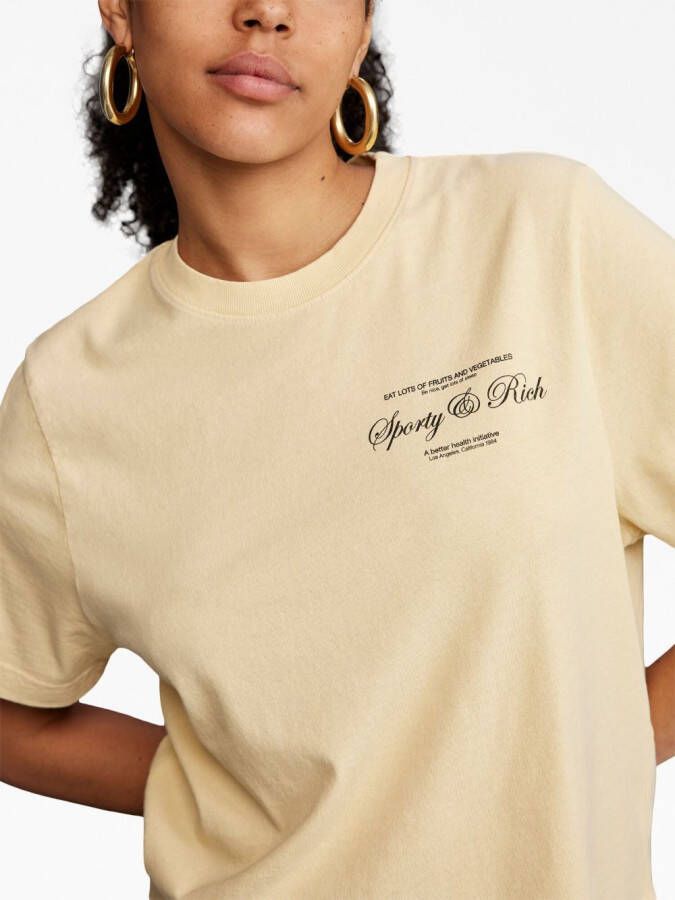 Sporty & Rich T-shirt met logoprint Beige