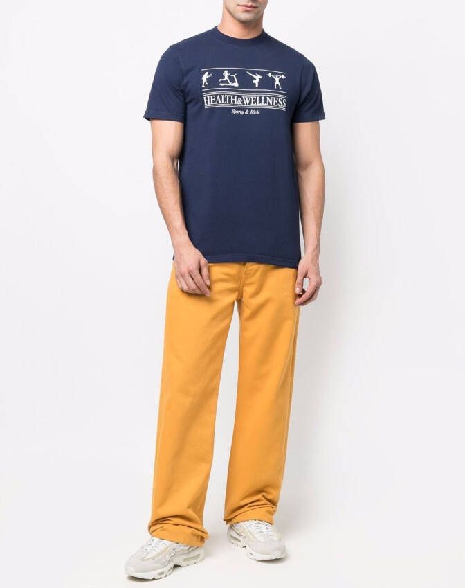 Sporty & Rich T-shirt met print Blauw