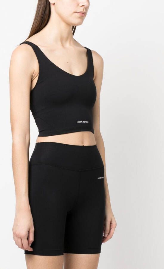 Sporty & Rich Top met logoprint Zwart