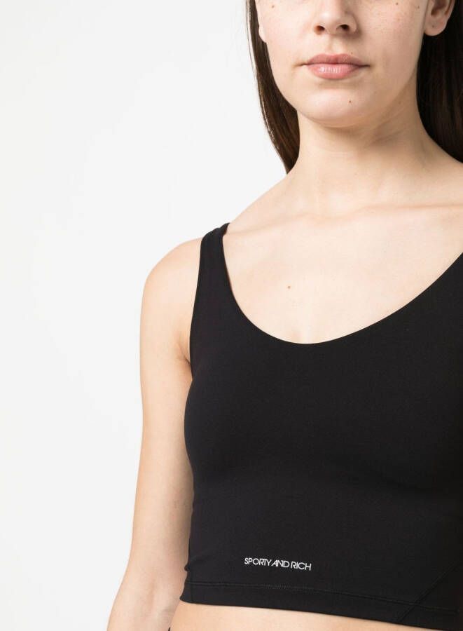 Sporty & Rich Top met logoprint Zwart