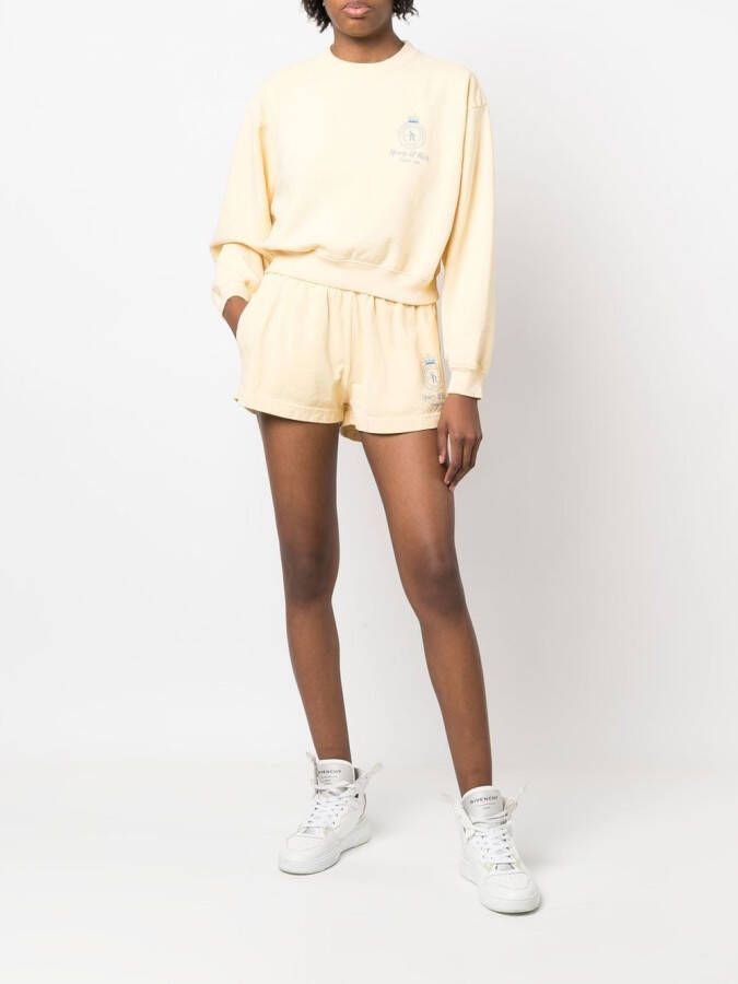 Sporty & Rich Trainingsshorts met logo Beige