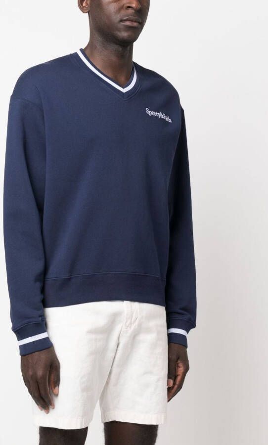 Sporty & Rich Trui met geborduurd logo Blauw