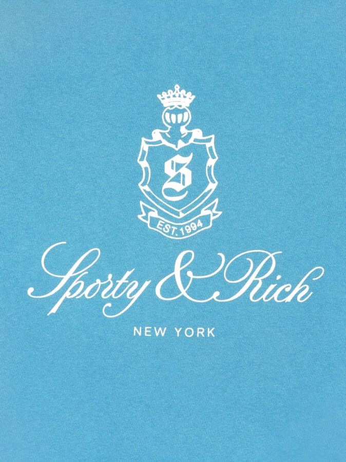Sporty & Rich Shorts met logoprint Blauw