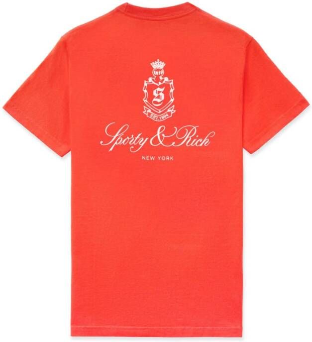 Sporty & Rich Vendome T-shirt met logoprint Rood