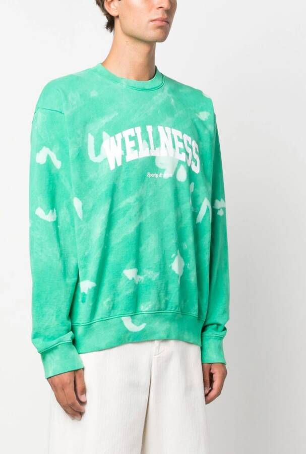 Sporty & Rich Wellness sweater met tie-dye print Groen
