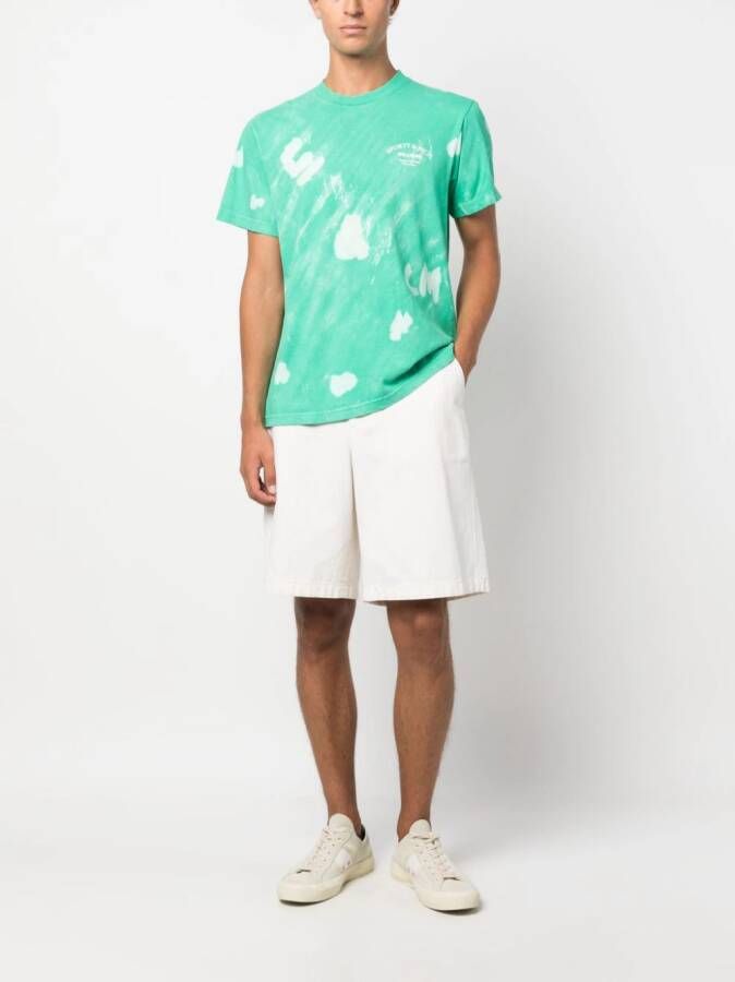 Sporty & Rich Wellness T-shirt met tie-dye print Groen