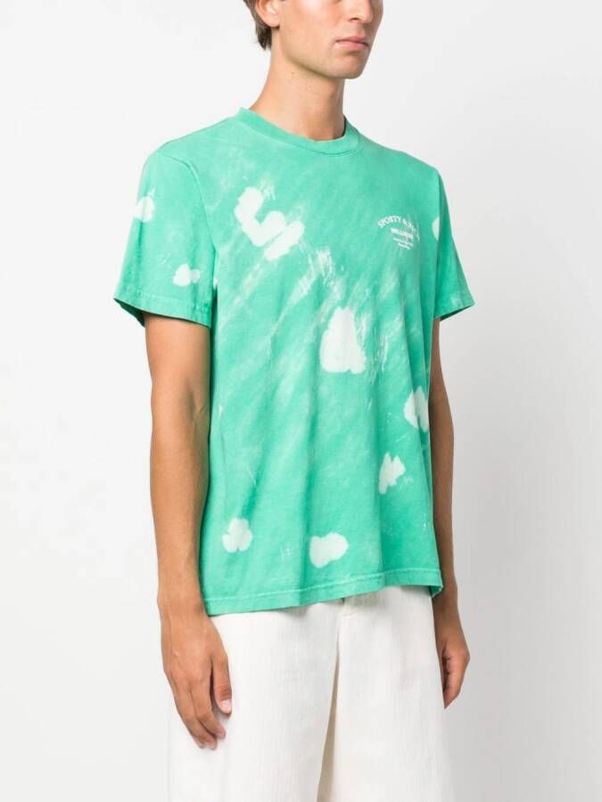 Sporty & Rich Wellness T-shirt met tie-dye print Groen