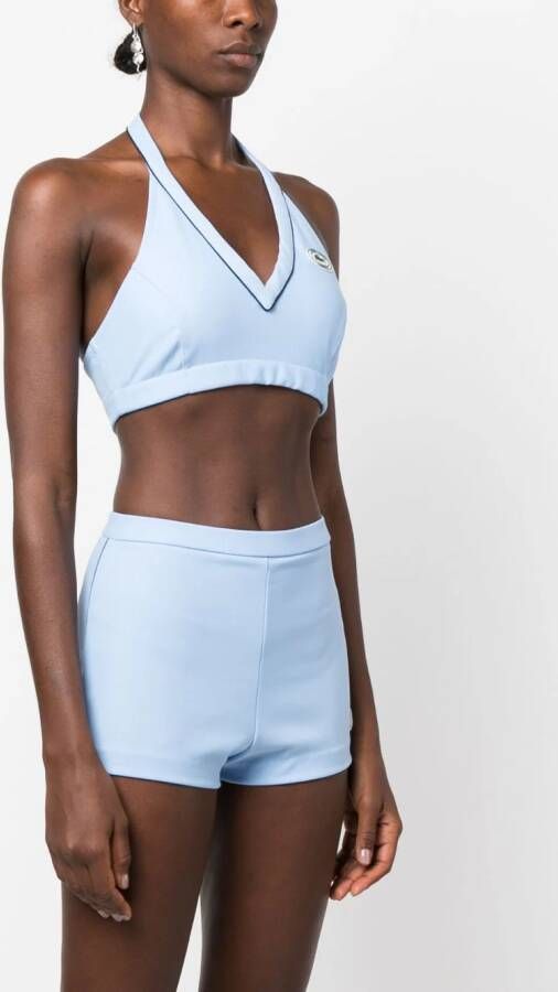 Sporty & Rich x Lacoste cropped top Blauw