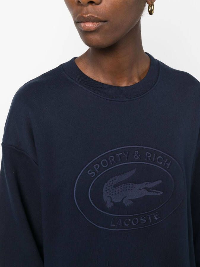Sporty & Rich x Lacoste fleece sweater Blauw