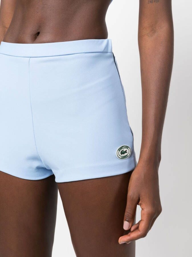 Sporty & Rich x Lacoste shorts met logopatch Blauw