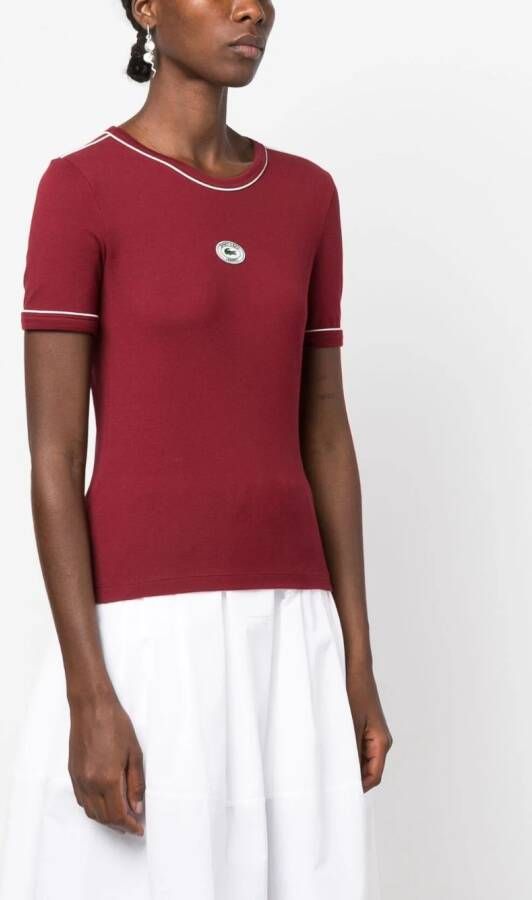 Sporty & Rich x Lacoste T-shirt met logopatch Rood