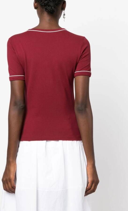 Sporty & Rich x Lacoste T-shirt met logopatch Rood