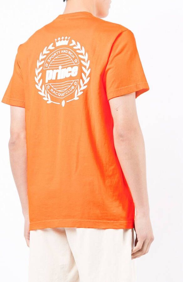 Sporty & Rich x Prince T-shirt met logoprint Oranje