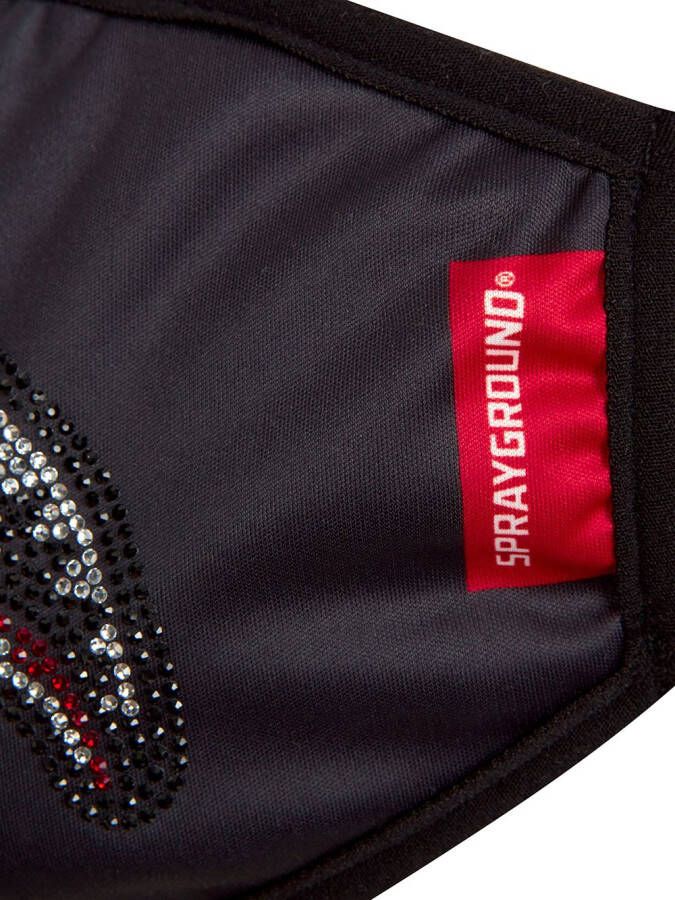 sprayground kid Mondkapje verfraaid met kristallen Zwart